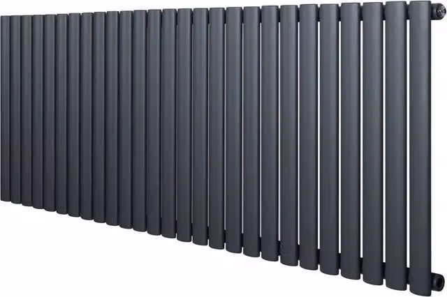 Monstershop Oval Single Column Steel Radiator in Anthracite Grey, H: 162 cm, W: 60 cm – 1