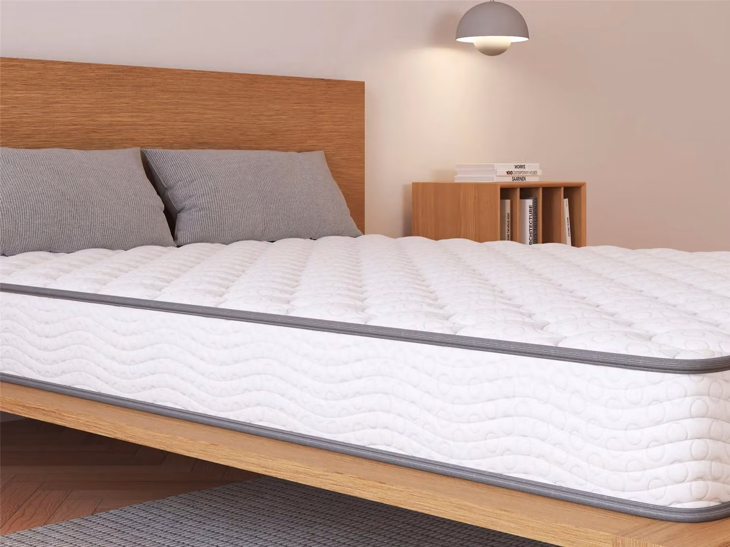 Snuggle Beds Medium Orthopaedic Bonell Spring Mattress in White, W/D/H: 180 x 200 x 18 cm – 4
