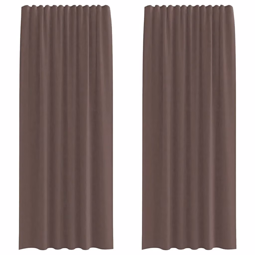 Berkfield Home Brown Voile Fabric Curtains with Rod Pockets, 2 Pack – 2