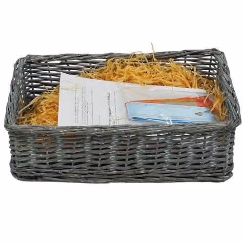 Gr8 Home Grey Wicker Gift Hamper Basket DIY Kit, W/D/H: 43 x 30 x 12 cm – 3