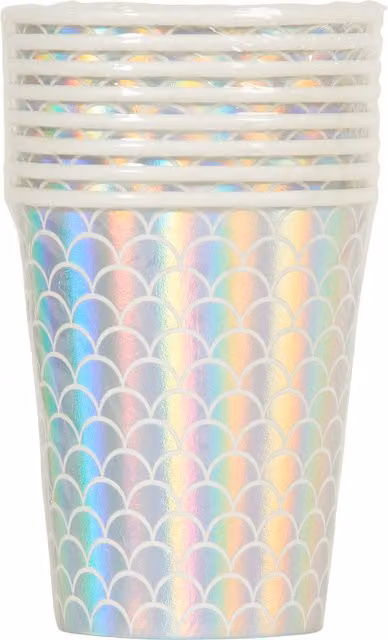 My Party Mermaid Party Paper Cups, Pack of 8, Multicolour and Blue