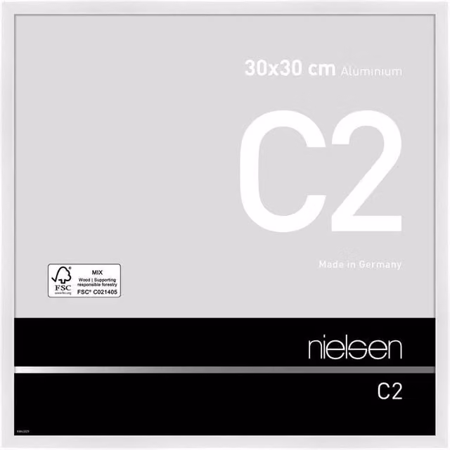 Nielsen Design C2 Aluminium Minimalist Single Picture Frame in White, W/H: 30 x 30 cm – 1