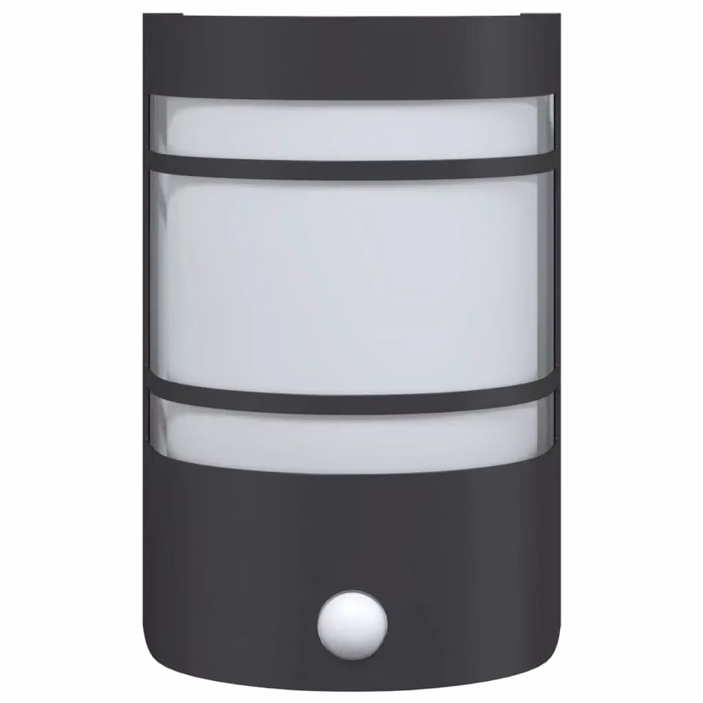 Berkfield Home Set of 2 Black Stainless Steel Outdoor Wall Lights with Motion Sensor – 3