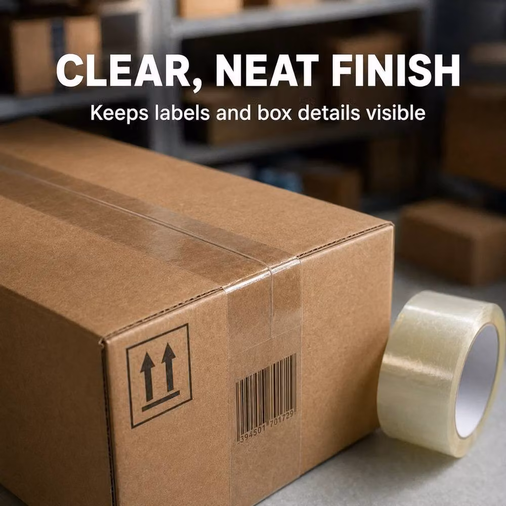 SPETLEK 12 Pack Heavy Duty Clear Packing Tape, Width: 48 mm, Length: 66 m – 3