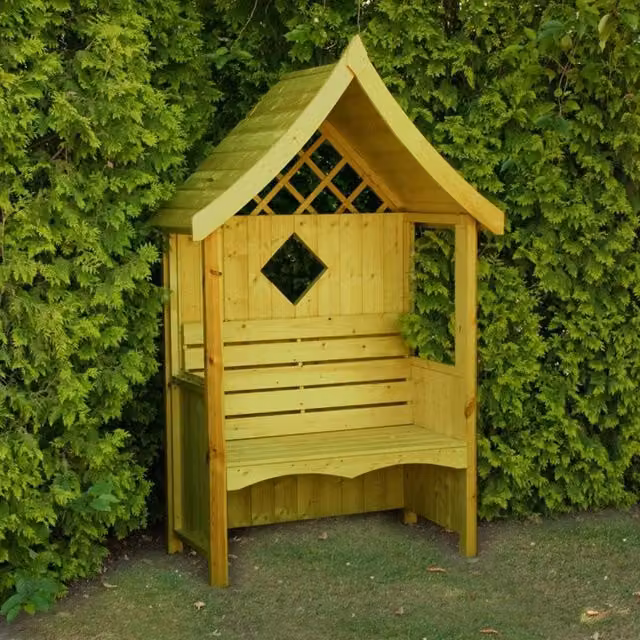 Shires Arum Arbour Garden Arch Seat in Brown, H 215.9 cm x W 123.6 cm x D 65.4 cm – 1