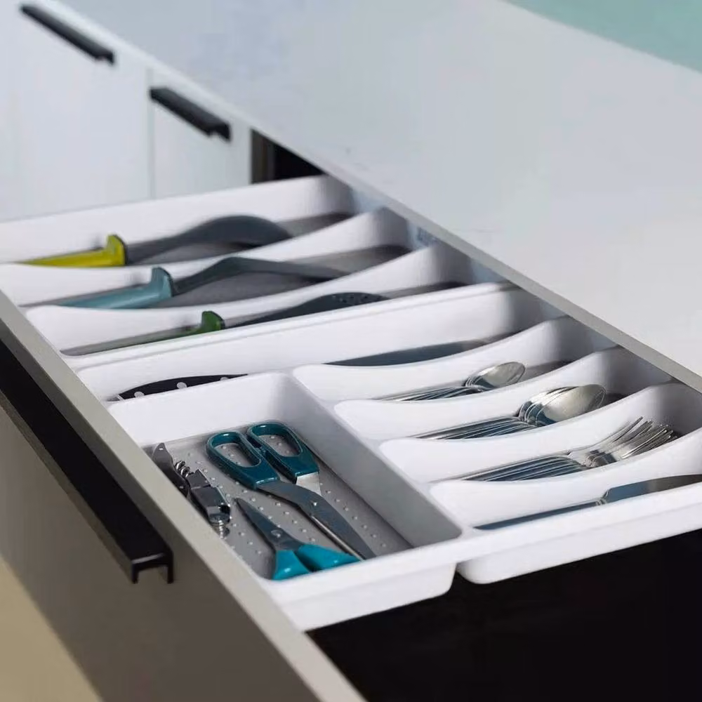 Kelvenix Grey Plastic 6 Compartment Kitchen Cutlery Tray – 4