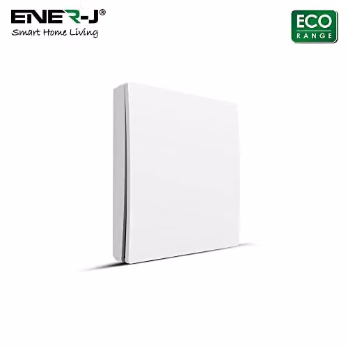 ENER-J Wireless Kinetic 2 Gang Self Powered Light Switch, Silver and White, IP56 – 3