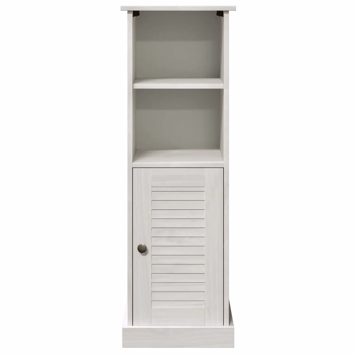 Berkfield Home White Solid Pine Wood Bathroom Cabinet with Storage, H 110 x W 34 x D 37 cm – 2