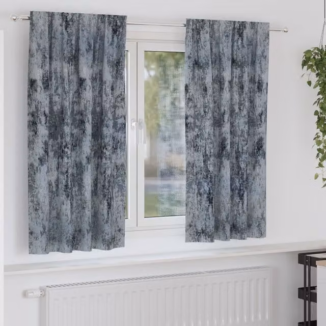 Berkfield Home Silver Grey Velvet Eyelet Curtains, 2 Pack, H 175 cm x W 140 cm – 1