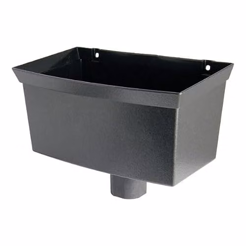 FloPlast Cast Iron Effect Universal Gutter Hopper in Black – 2