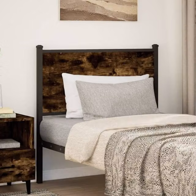 Berkfield Home Smoked Oak Headboard in Brown, Width: 90 cm – 1