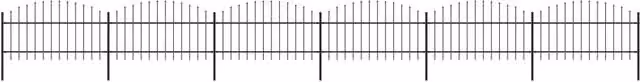 Berkfield Home Black Steel Spear Top Palisade Garden Fence