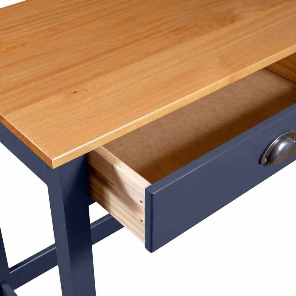 Berkfield Home Hill Console Table with 2 Drawers in Grey Solid Pine Wood W/D/H: 110 x 45 x 74 cm – 3