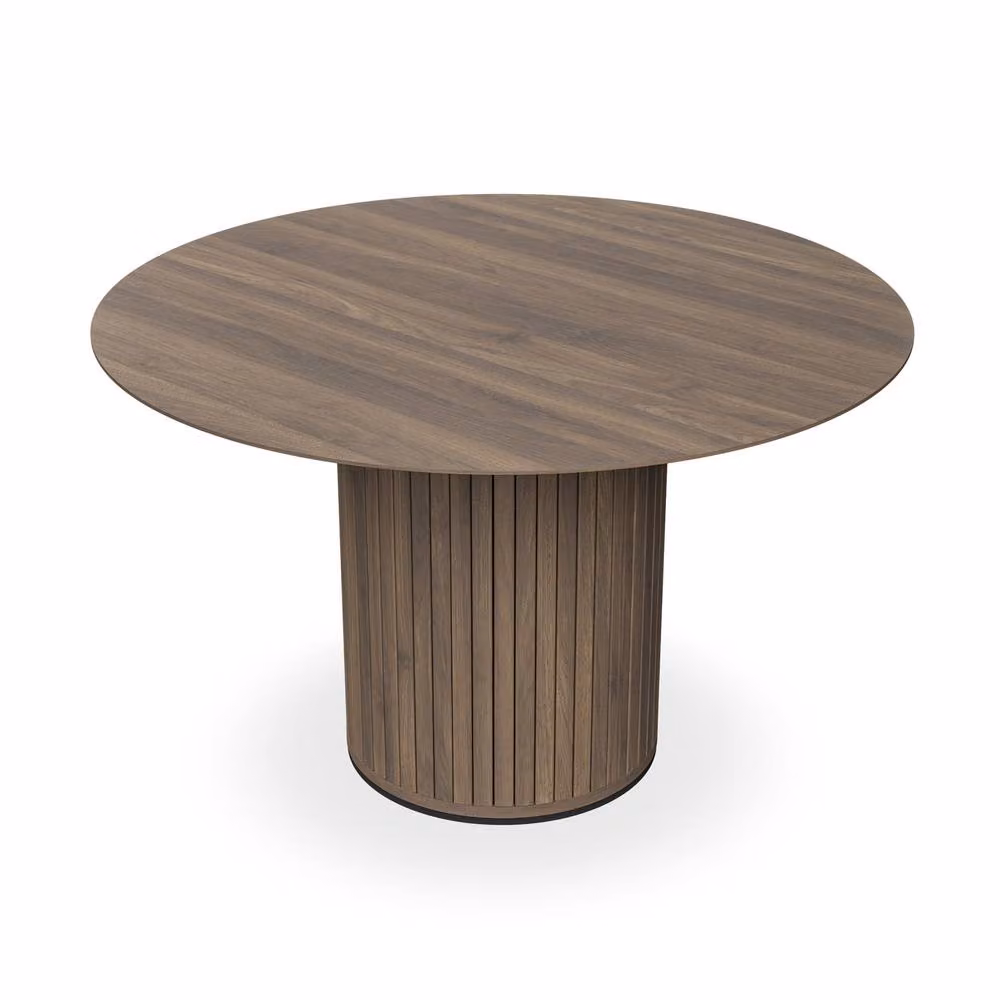More4Homes Arlo Round Dining Table in Walnut and Black, Diameter: 120 cm, Height: 75 cm – 2