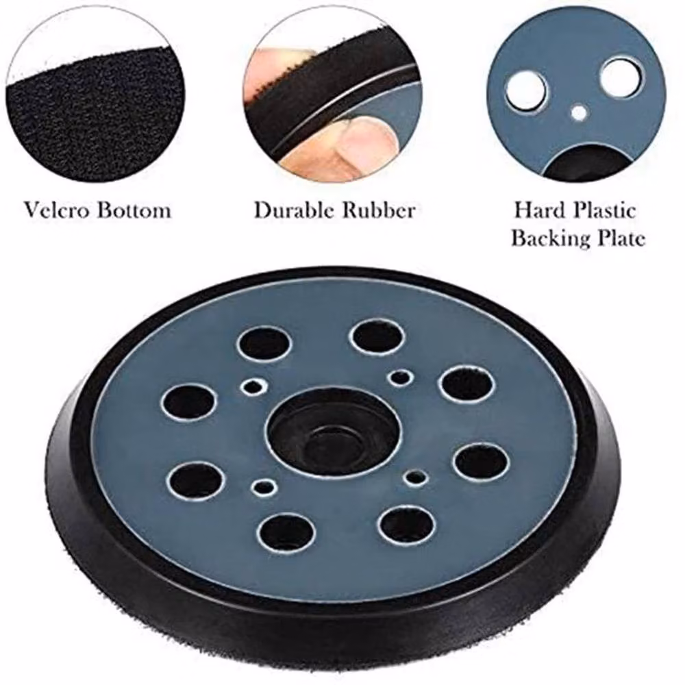 SPETLEK 2x Black Hook and Loop Orbital Sander Replacement Rubber Backing, W: 10000 mm, D: 520 mm – 4
