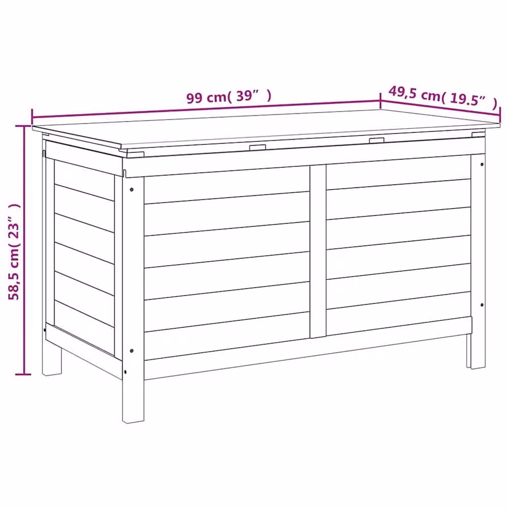 Berkfield Home Garden Storage Box in Anthracite Grey Solid Fir Wood W/D/H: 99 x 49.5 x 58.5 cm – 5