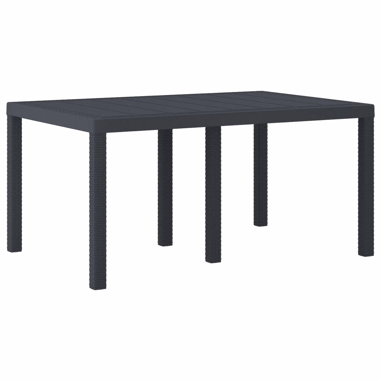 Berkfield Home Anthracite Poly Rattan Garden Table W/D/H: 150 x 100 x 73 cm – 2