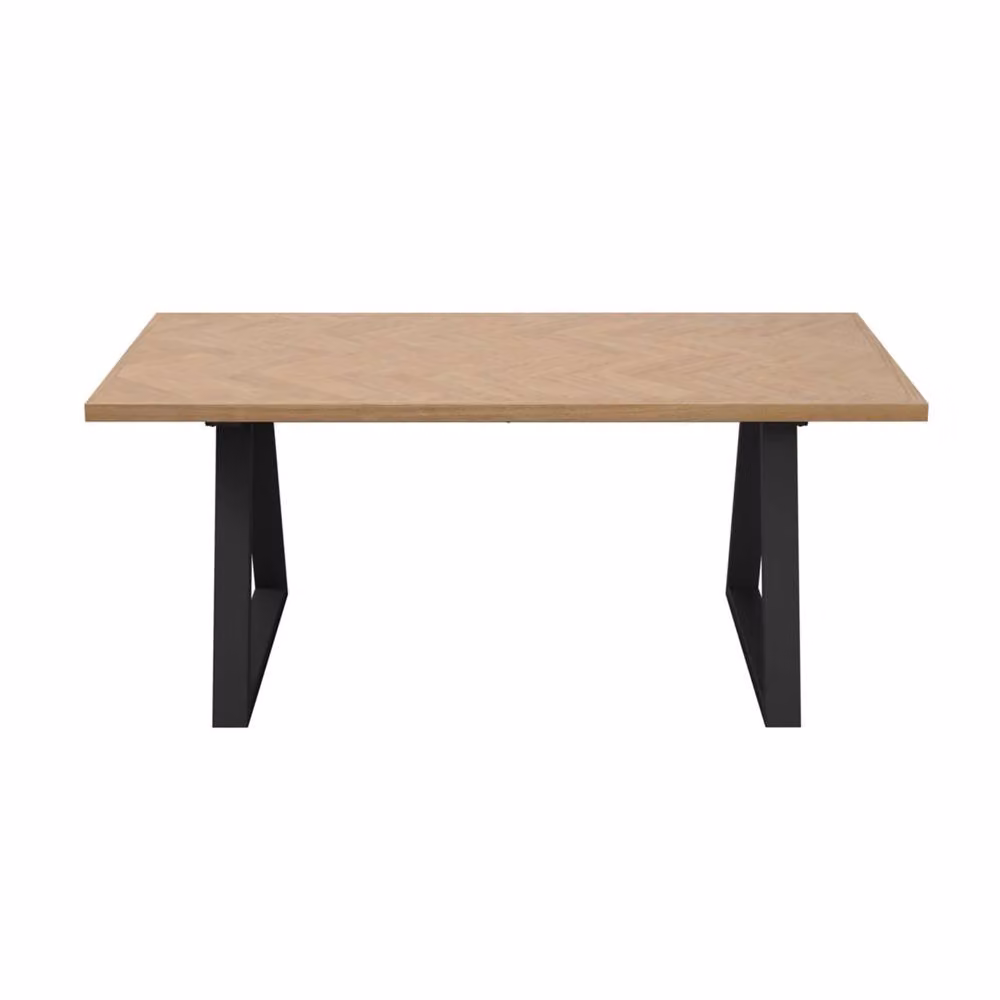 Wyld Haus Balbriggan Rectangular Dining Table in Natural and Black Wood, W/D/H: 180 x 90 x 76.5 cm – 2