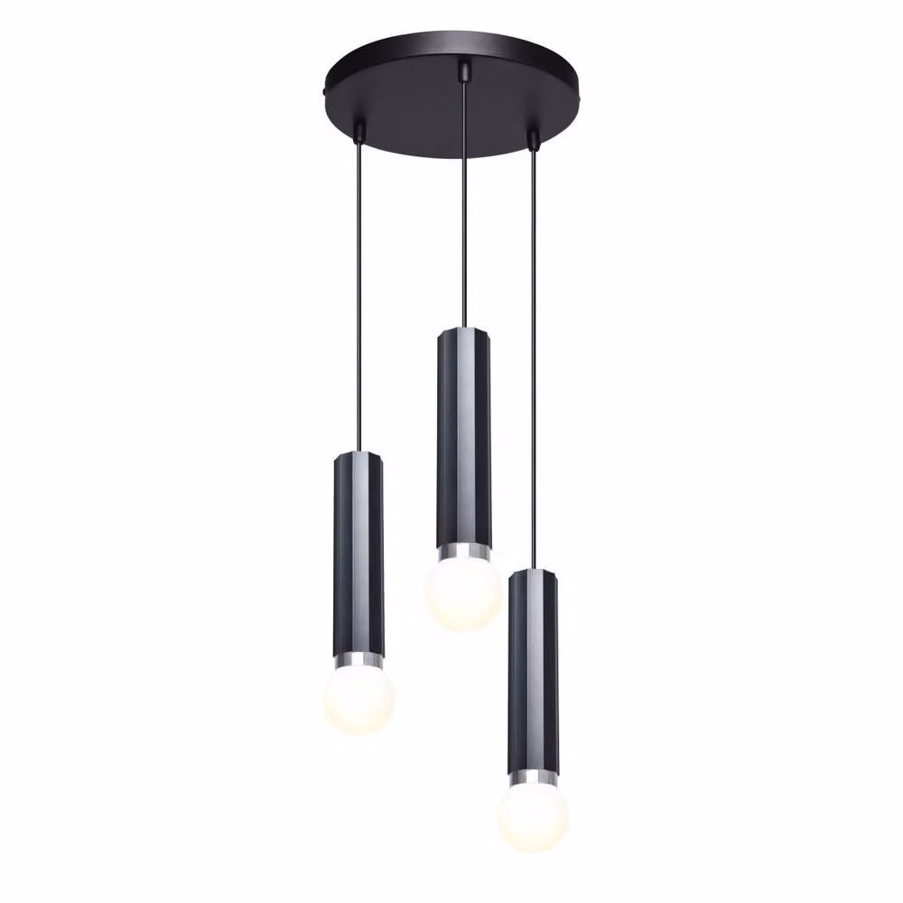 Netlighting Macera Cluster Pendant Ceiling Light in Black with 3 x E27 Sockets – 2