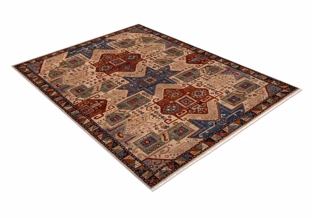 RugsX Wool Keshan Oriental Rug in Beige and Multicolour, W: 80 cm, L: 145 cm – 2