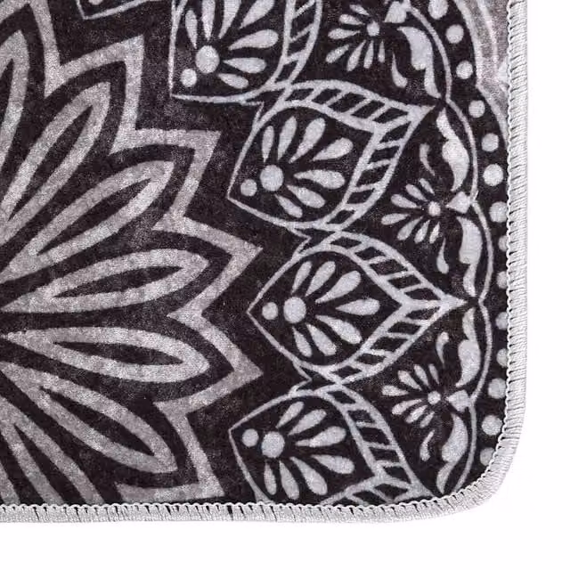 Berkfield Home Washable Multicolour Anti Slip Round Boho Ornament Rug, Diameter: 100 cm