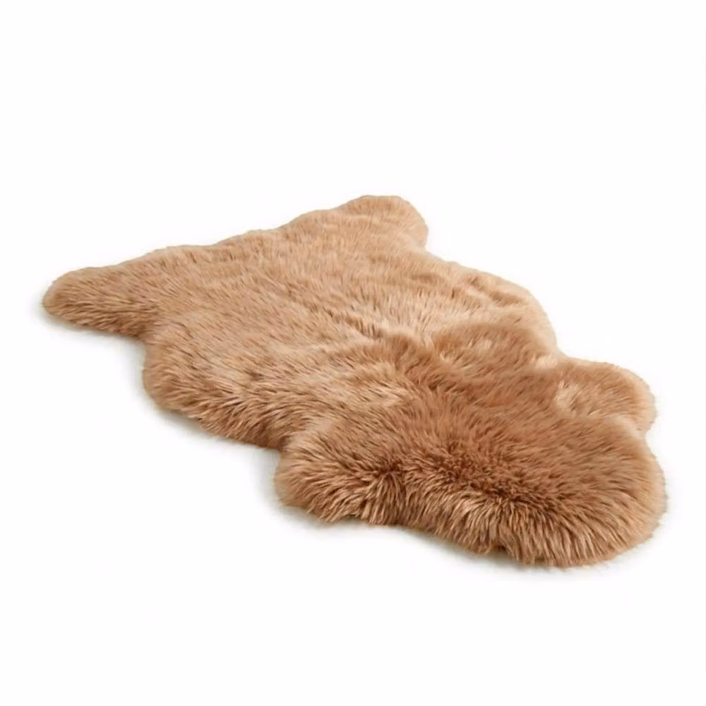 Infinity Leather Natural Wool Single Sheepskin Rug in Brown, W: 90 cm, D: 60 cm – 2