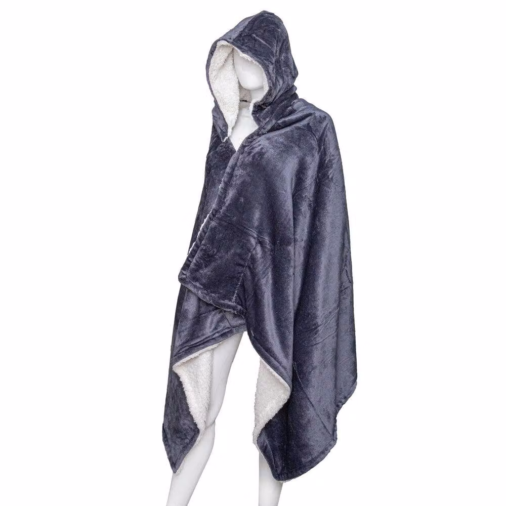 Duncan Stewart Personalised Unisex Grey Hooded Fleece Sherpa Blanket – 2