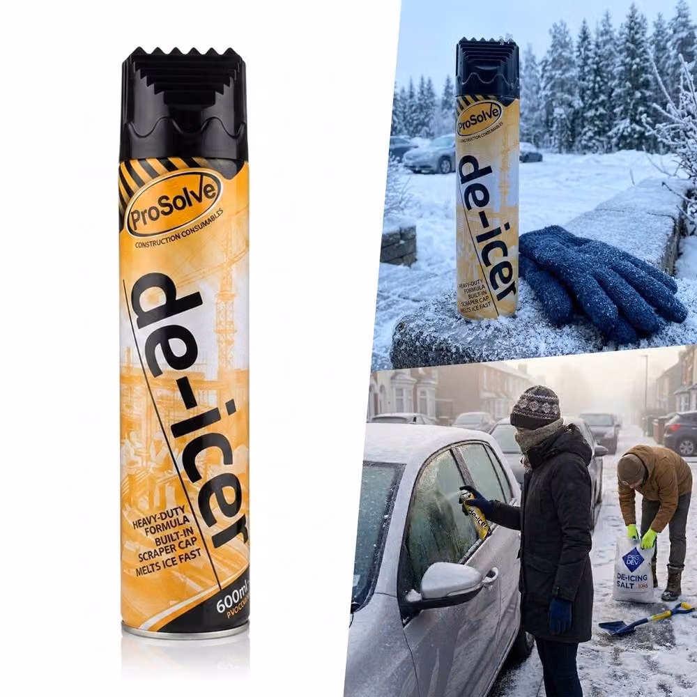 Pegdev Fast Acting De-Icer Spray with Built-In Scraper Cap, 600ml, Clear – 3