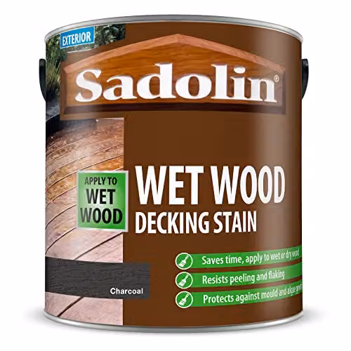 Sadolin Water Based Opaque Wood Decking Stain in Anthracite Black, 2.5L