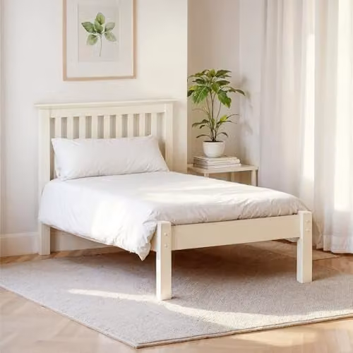Julian Bowen Barcelona Low Footend Bed Frame in White Pine, W/D/H: 90 x 190 x 100 cm – 1