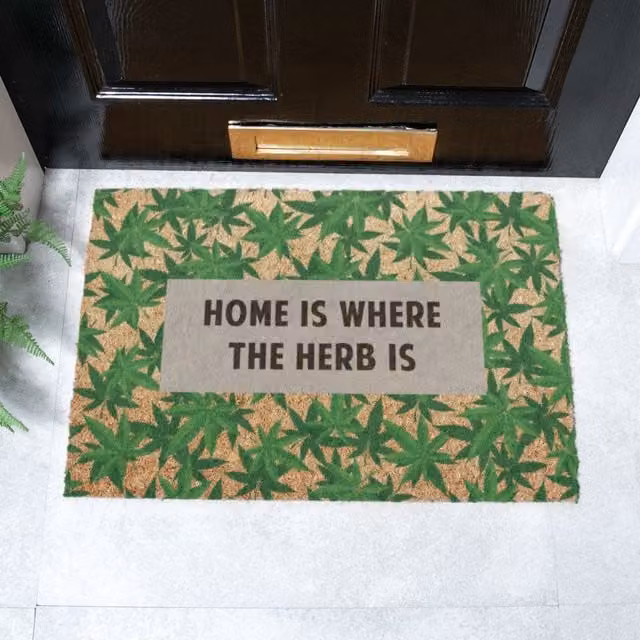 Artsy Mats Home Is Where The Herb Is Doormat in Brown, W/D/H: 60 x 40 x 1 cm