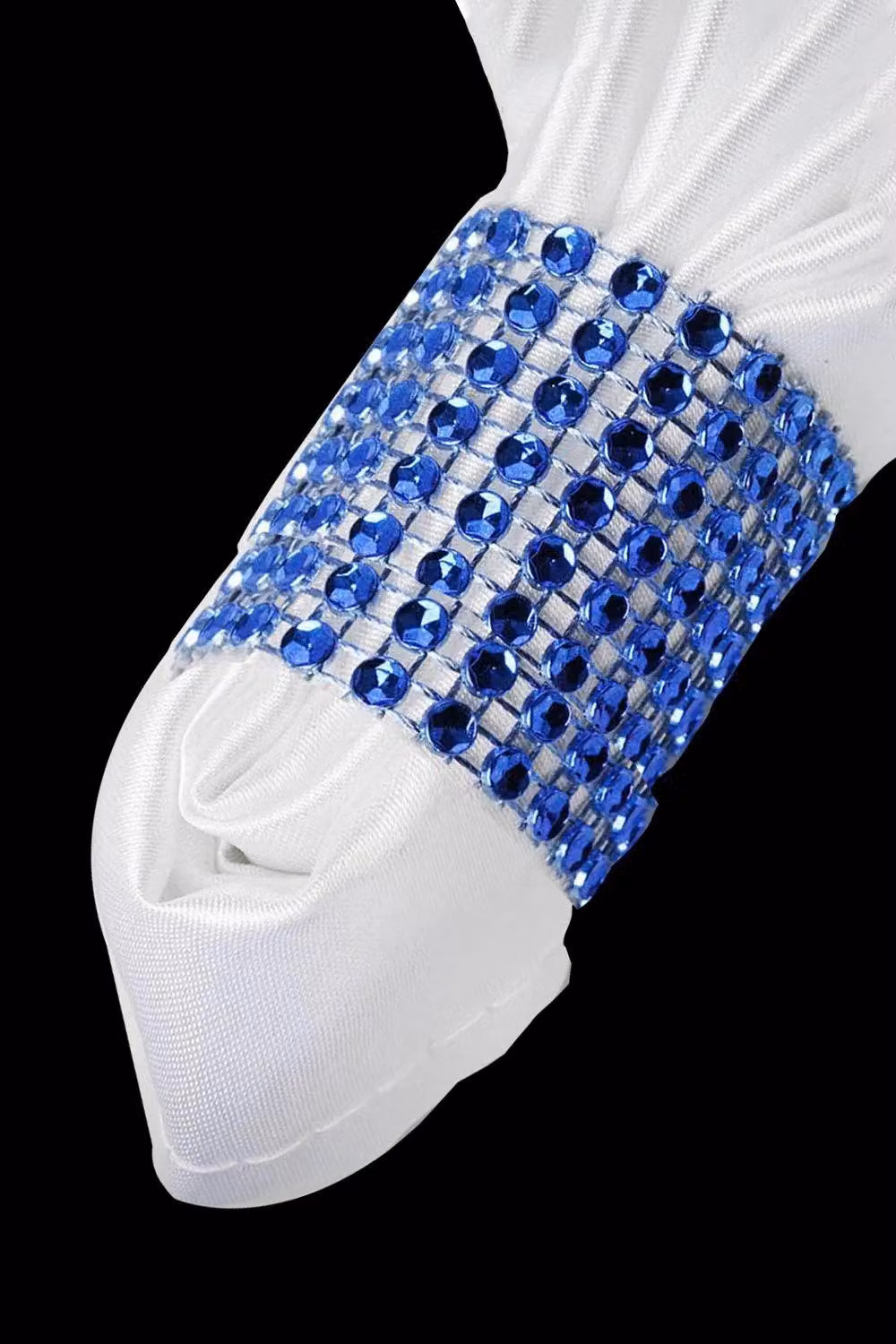 Neel Blue Set of 10 Stripe Buckle Napkin Ring Holders in Blue, W: 13 cm, D: 4 cm, H: 4 cm – 4