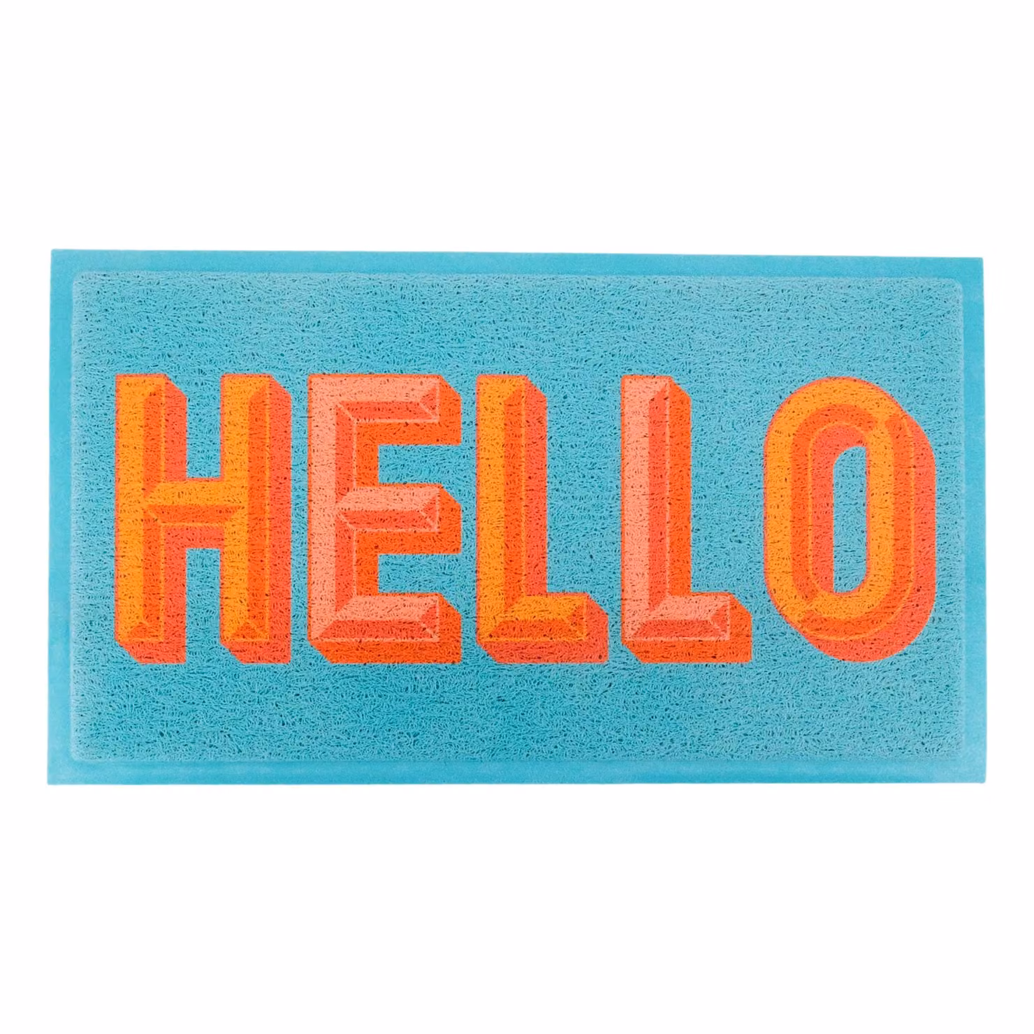Artsy Mats Blue Hello Indoor Outdoor Doormat, W: 90 cm, D: 60 cm – 2