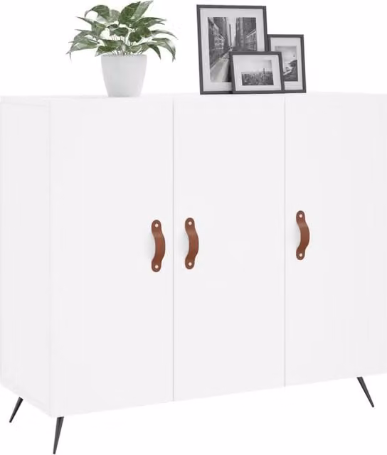 Berkfield Home White Matt Sideboard, W/D/H: 90 x 34 x 80 cm – 1