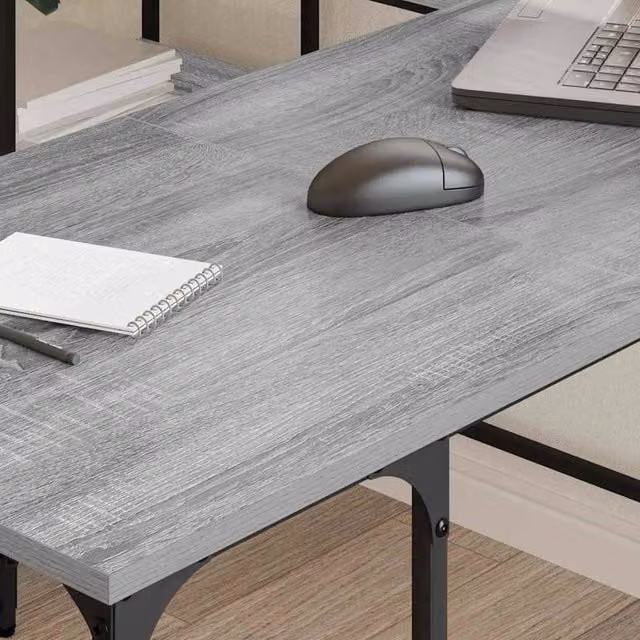 Berkfield Home Decorative Grey Sonoma Desk, W/D/H: 139 x 139 x 75 cm – 1