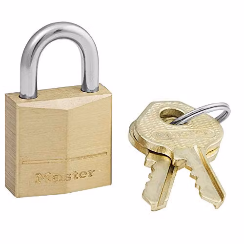 Master Lock Gold Brass Key Padlock, W/D/H: 3.4 x 2 x 1 cm