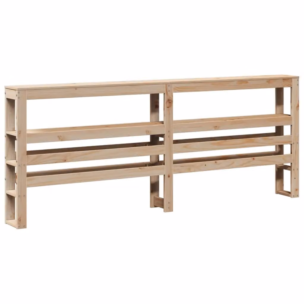 Berkfield Home Rustic Solid Wood Pine Headboard with Shelves, Brown, Width: 180 cm