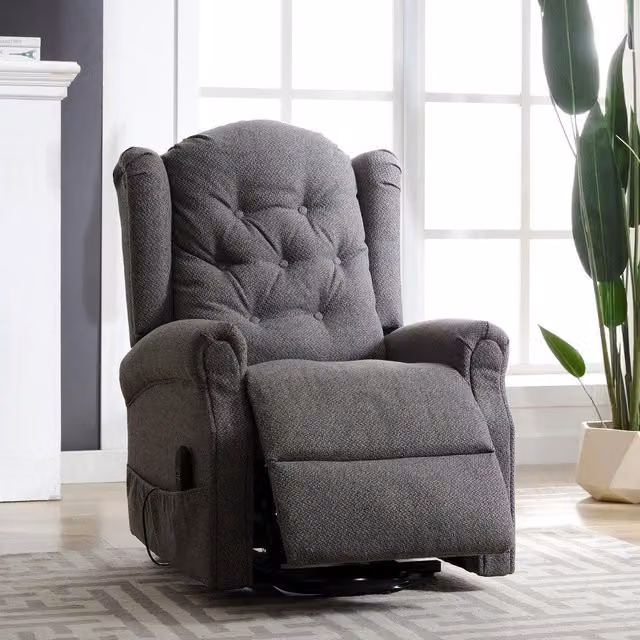 Artemis Home Crawley Electric Riser Recliner with Massage and Heat in Dark Grey