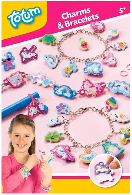 Totum Multicolour and Pink Charms and Bracelets Jewelry Threading Set