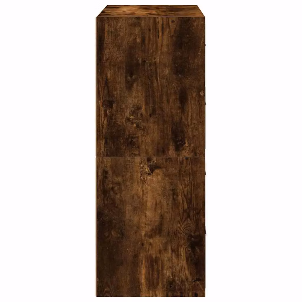 Berkfield Home Set of 2 Smoked Oak Wall Mounted Cabinets with 2 Drawers, Brown, W/D/H: 60 x 31 x 40 cm – 4
