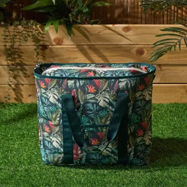 OHS Tropical Shoulder Tote Picnic Bag in Green