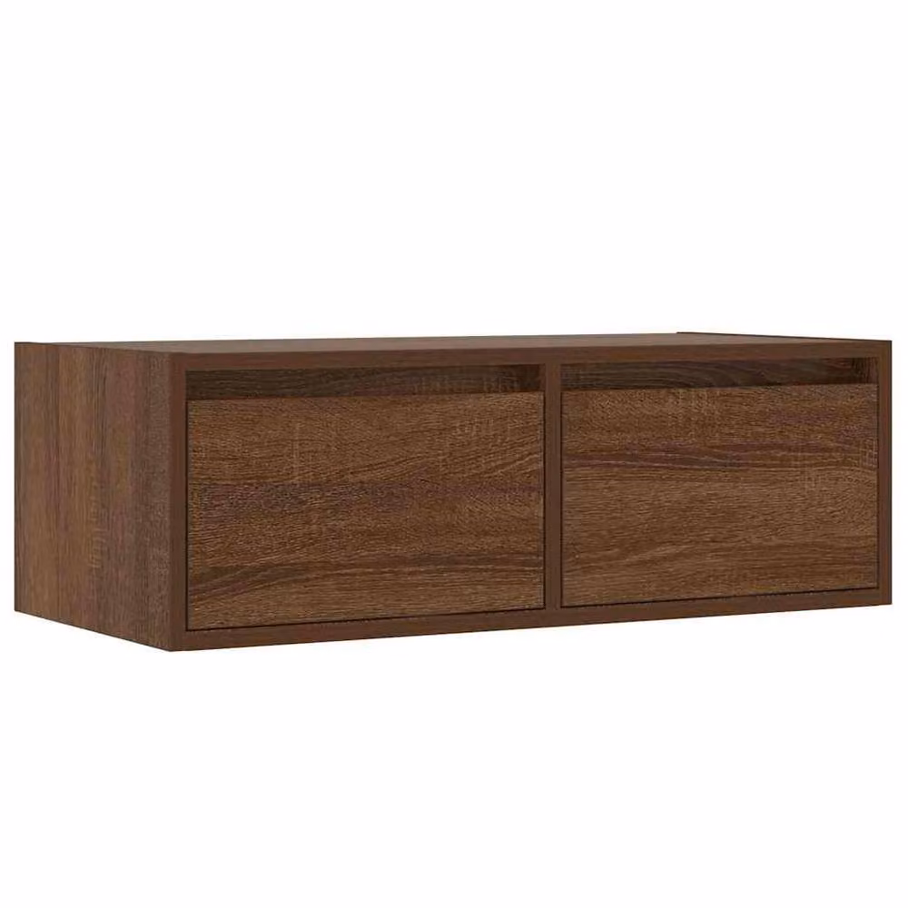 Berkfield Home Modern TV Cabinet with LED Lights in Brown Oak, W: 75 cm, D: 35.5 cm, H: 25 cm – 4