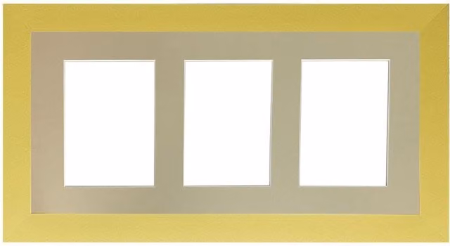 Frames & Mirrors 4U Metro Gold Rectangular Picture Frame with Light Grey Mount for 7 x 5 Inch Images