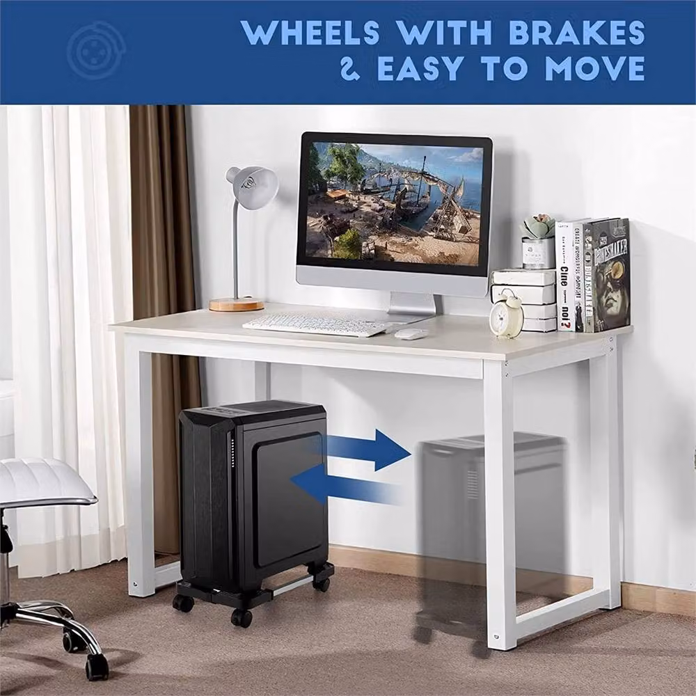 Nordara Desktop PC Case Tower Stand with Rolling Wheels and Heat Dissipation in Black – 3