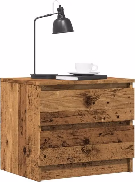 Berkfield Home Set of 2 Bedside Cabinets in Old Wood Brown, W/D/H: 50 x 40 x 43.5 cm