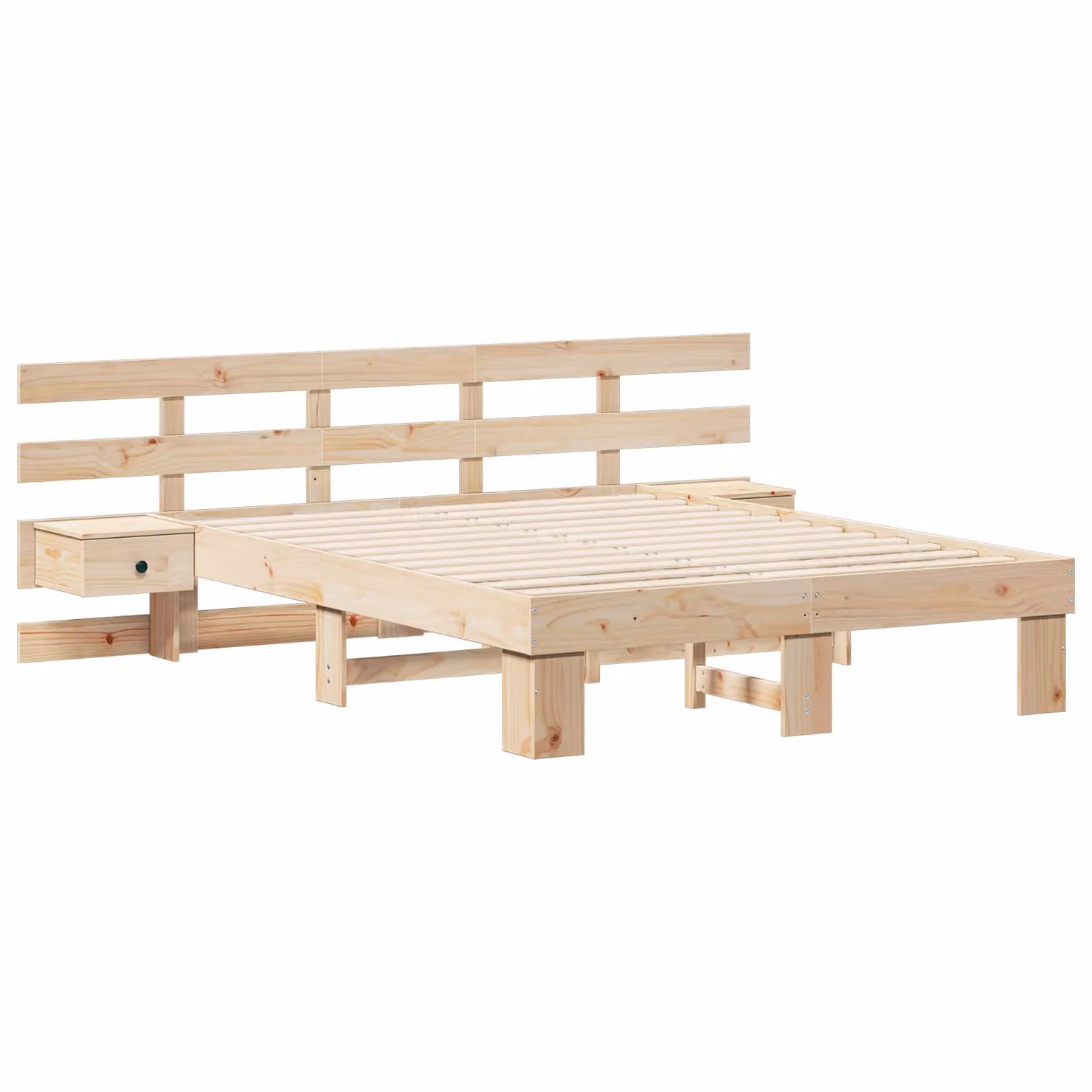 Berkfield Home Brown Solid Pine Wood Bed with Drawers W/D/H: 200 x 120 x 73 cm – 2