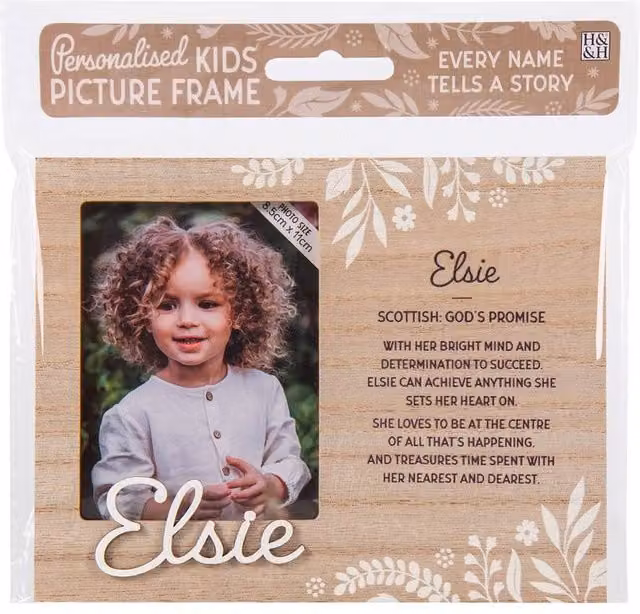 History & Heraldry Elsie Pre-personalised Child's Floral Picture Frame, Brown, W/H: 11 x 8.5 cm – 1