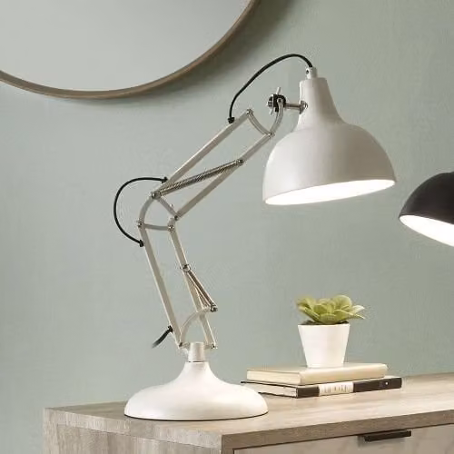 Ruma White Adjustable Metal Task Table Lamp for Reading and Study – 1