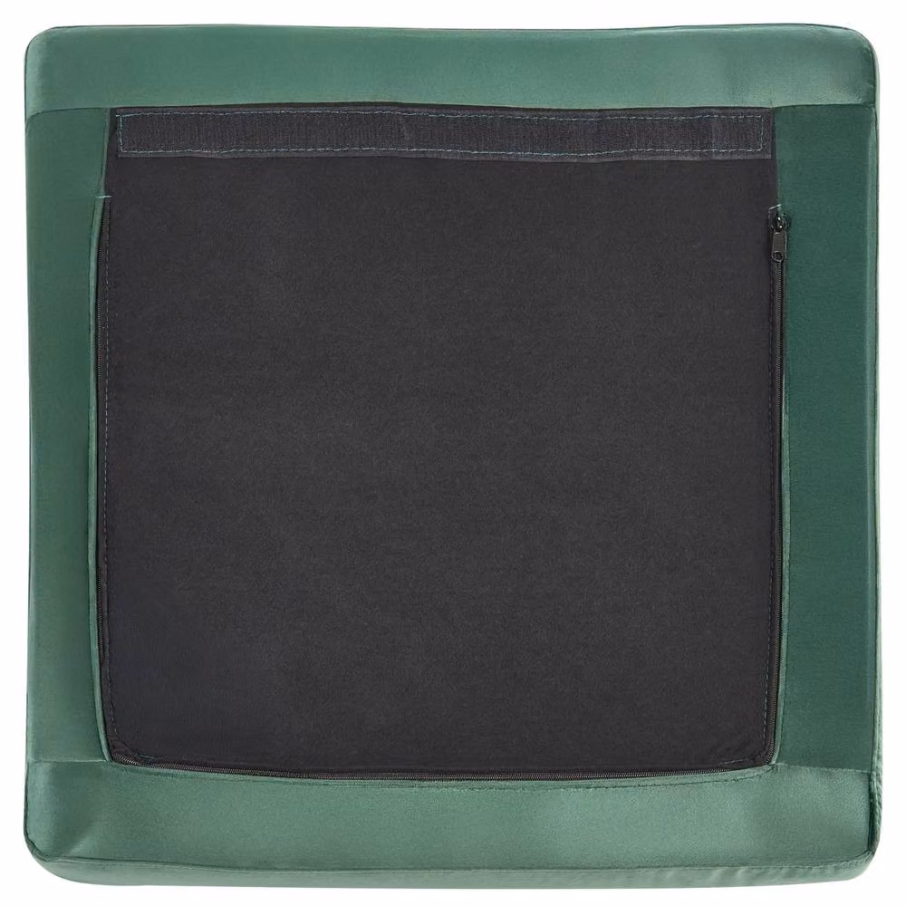 Wyld and Coco Green Velvet Rectangular Ottoman with Silver Metal Legs – 4