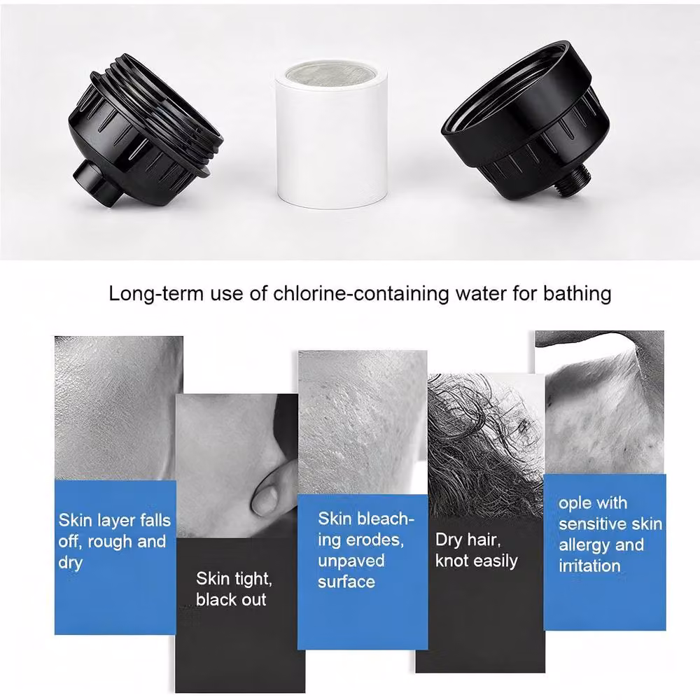 INMTFEI Universal Multi Layer Shower Filter Replacement Cartridge, Black, 1/2 inch – 5